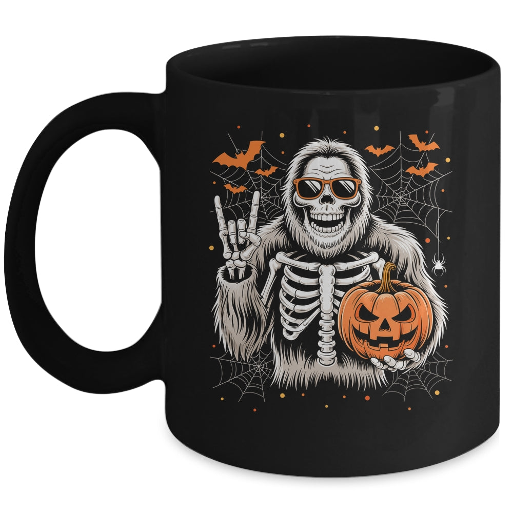 Spooky Bigfoot Skeleton Halloween Costume Pumpkin Boys Mens Mug | teecentury
