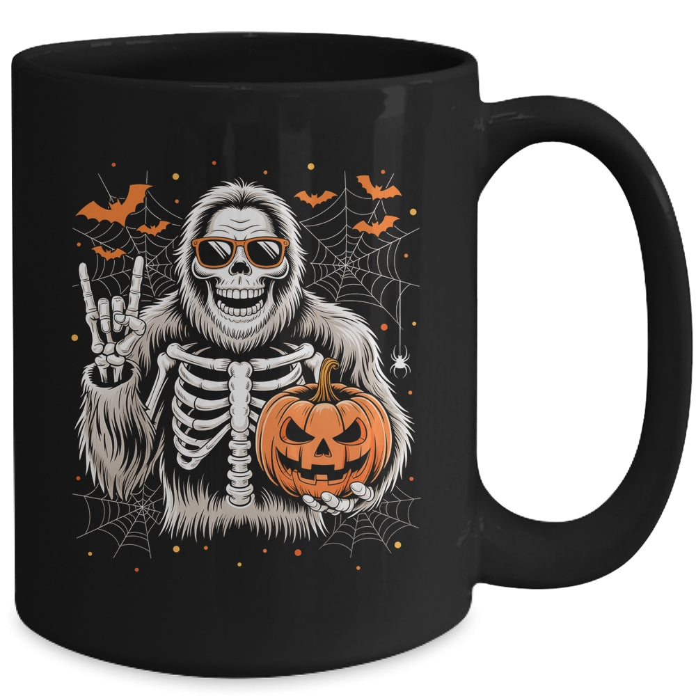 Spooky Bigfoot Skeleton Halloween Costume Pumpkin Boys Mens Mug | teecentury