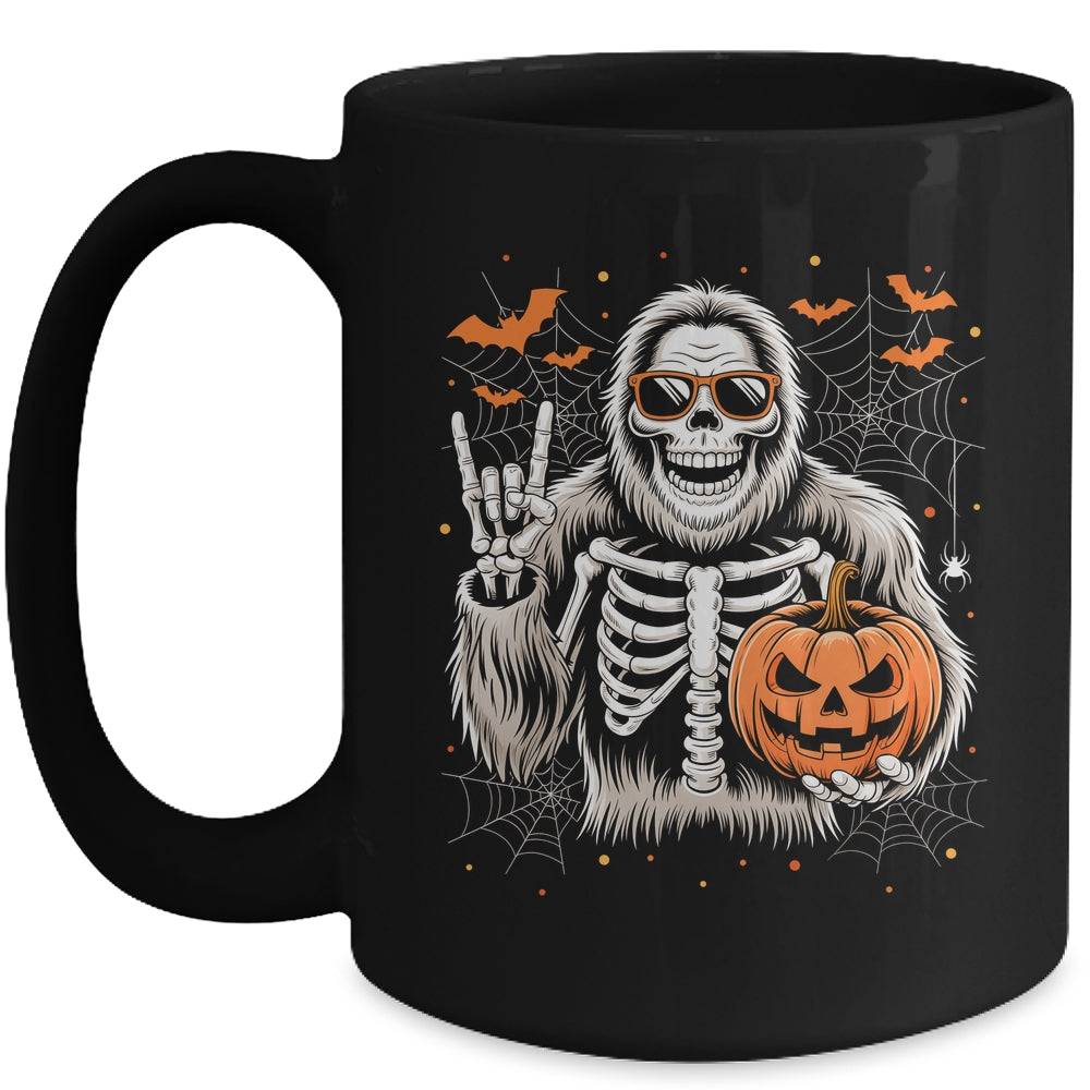 Spooky Bigfoot Skeleton Halloween Costume Pumpkin Boys Mens Mug | teecentury