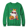 Spooky Cute Ghost Drinking Pumpkin Iced Coffee Halloween Bow Shirt & Sweatshirt | teecentury