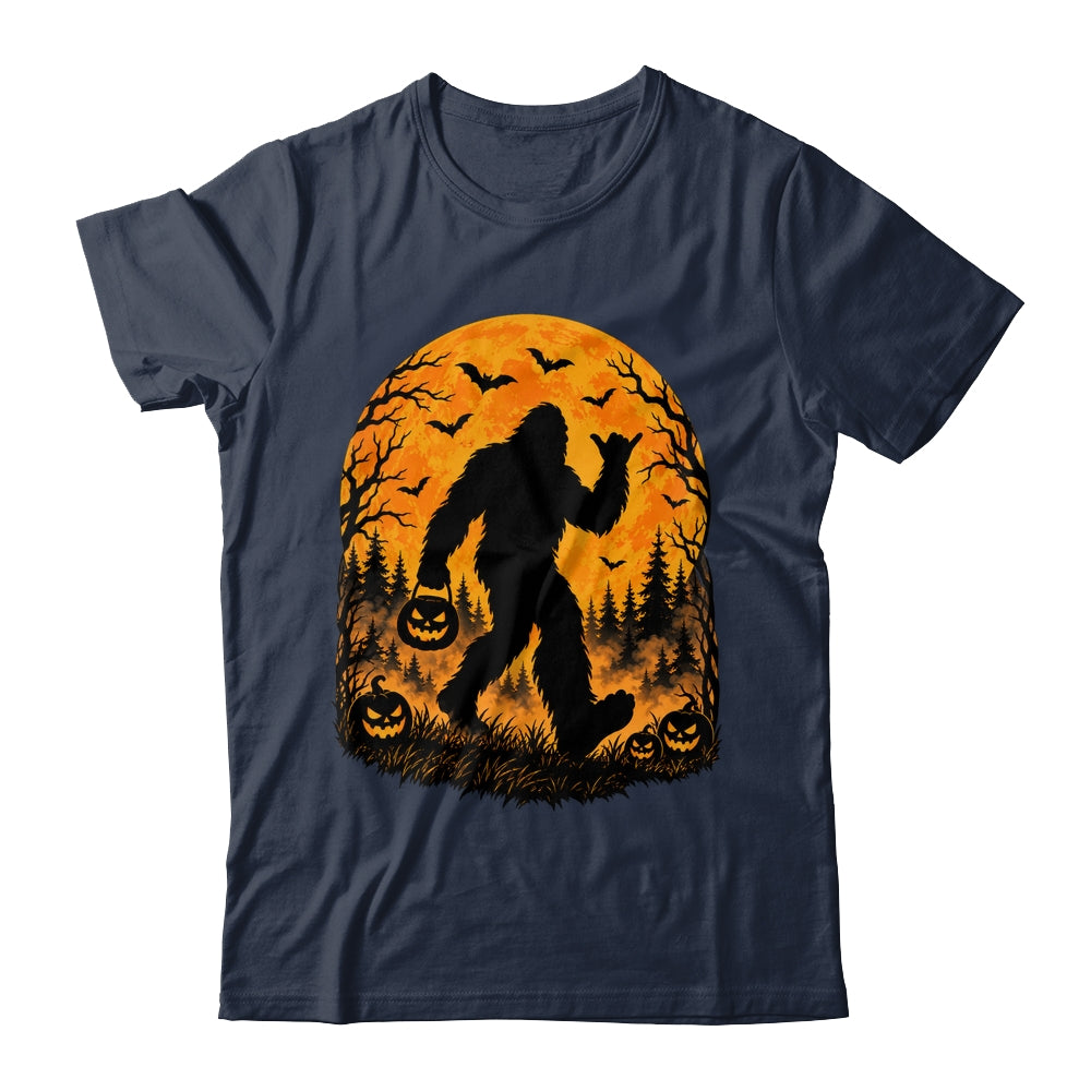 Spooky Halloween Bigfoot Pumpkin Funny Sasquatch Halloween Shirt & Sweatshirt | teecentury