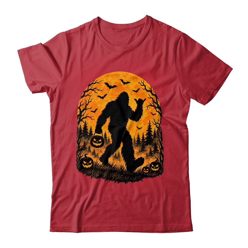 Spooky Halloween Bigfoot Pumpkin Funny Sasquatch Halloween Shirt & Sweatshirt | teecentury