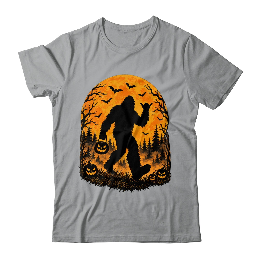 Spooky Halloween Bigfoot Pumpkin Funny Sasquatch Halloween Shirt & Sweatshirt | teecentury