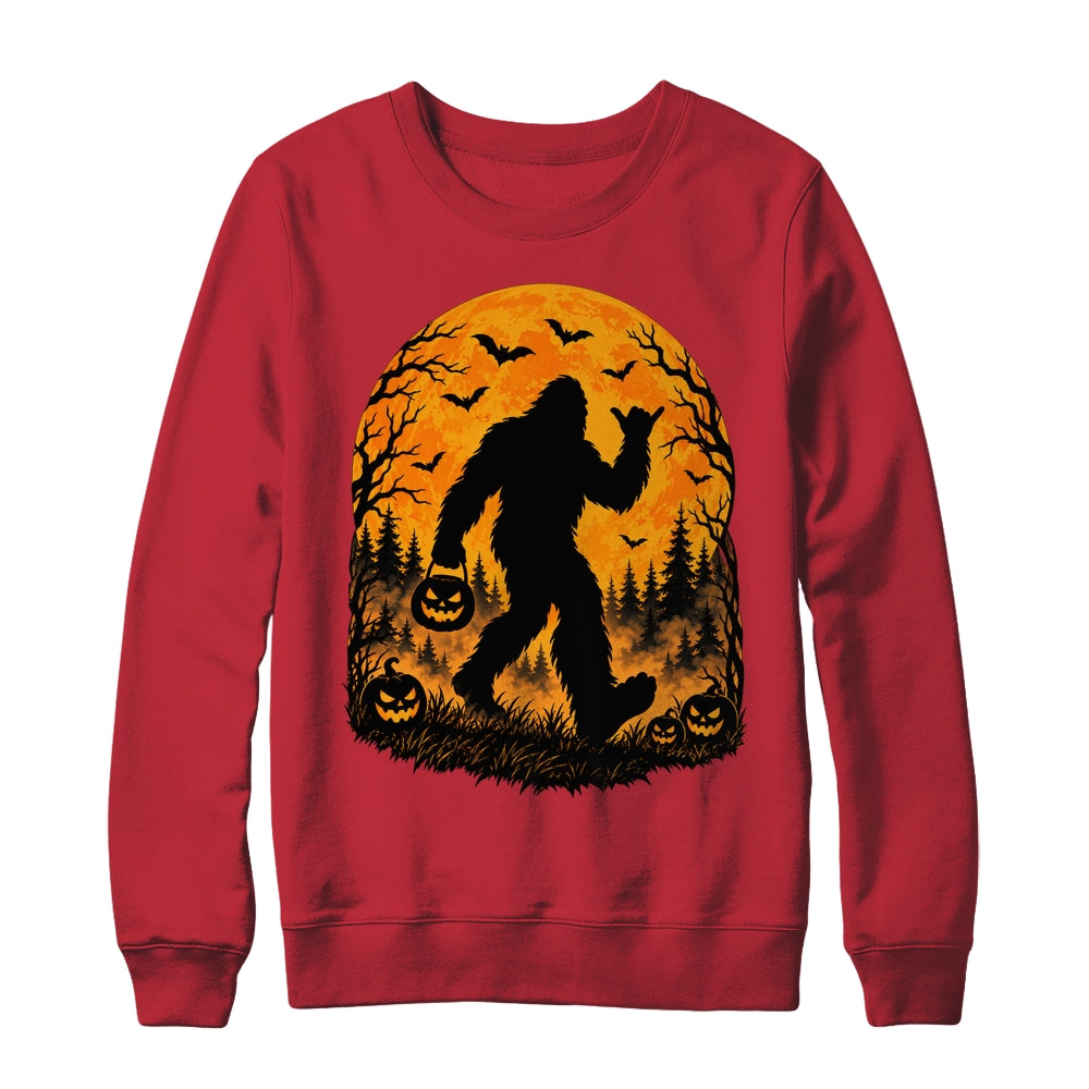 Spooky Halloween Bigfoot Pumpkin Funny Sasquatch Halloween Shirt & Sweatshirt | teecentury