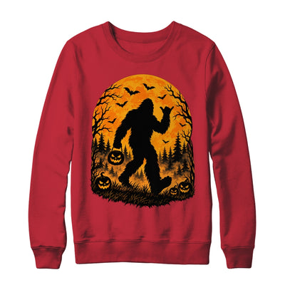 Spooky Halloween Bigfoot Pumpkin Funny Sasquatch Halloween Shirt & Sweatshirt | teecentury