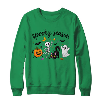 Spooky Season Halloween Cute Ghost Skeleton Cat Pumpkin Shirt & Sweatshirt | teecentury