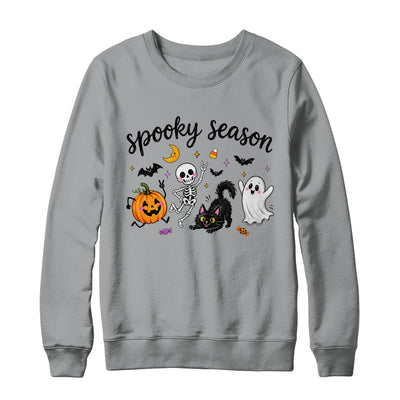 Spooky Season Halloween Cute Ghost Skeleton Cat Pumpkin Shirt & Sweatshirt | teecentury
