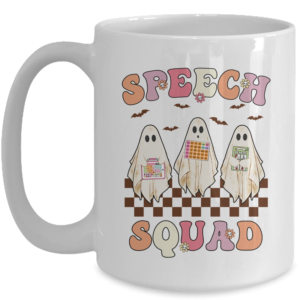 Spooky Season Halloween Speech Therapy Squad Cute Ghosts SLP Mug | teecentury