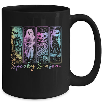 Spooky Season Vintage Halloween Ghost Cat Horror Movie Women Mug | teecentury