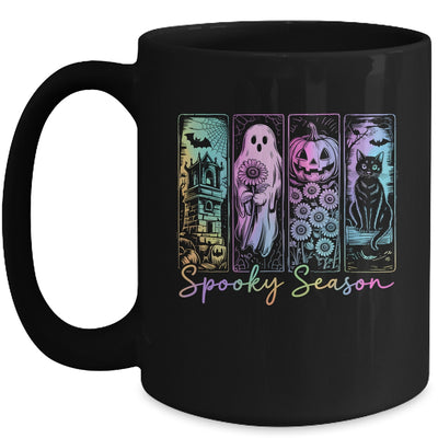 Spooky Season Vintage Halloween Ghost Cat Horror Movie Women Mug | teecentury