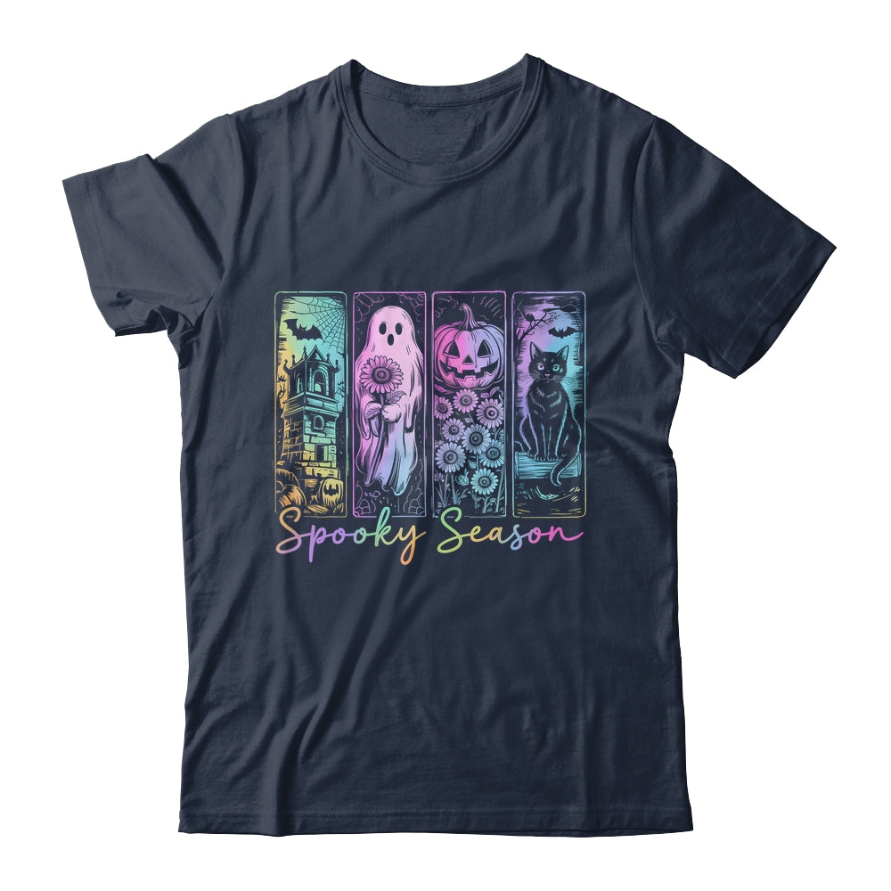 Spooky Season Vintage Halloween Ghost Cat Horror Movie Women Shirt & Sweatshirt | teecentury