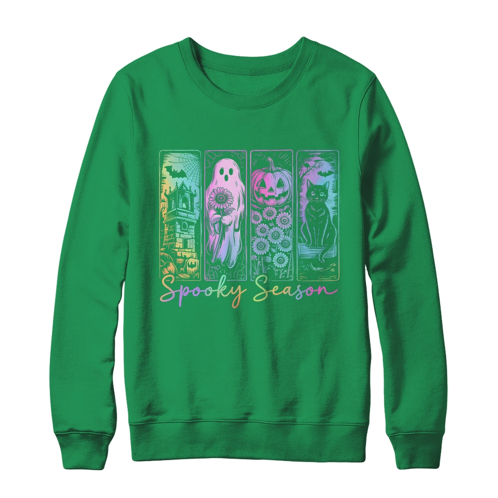 Spooky Season Vintage Halloween Ghost Cat Horror Movie Women Shirt & Sweatshirt | teecentury