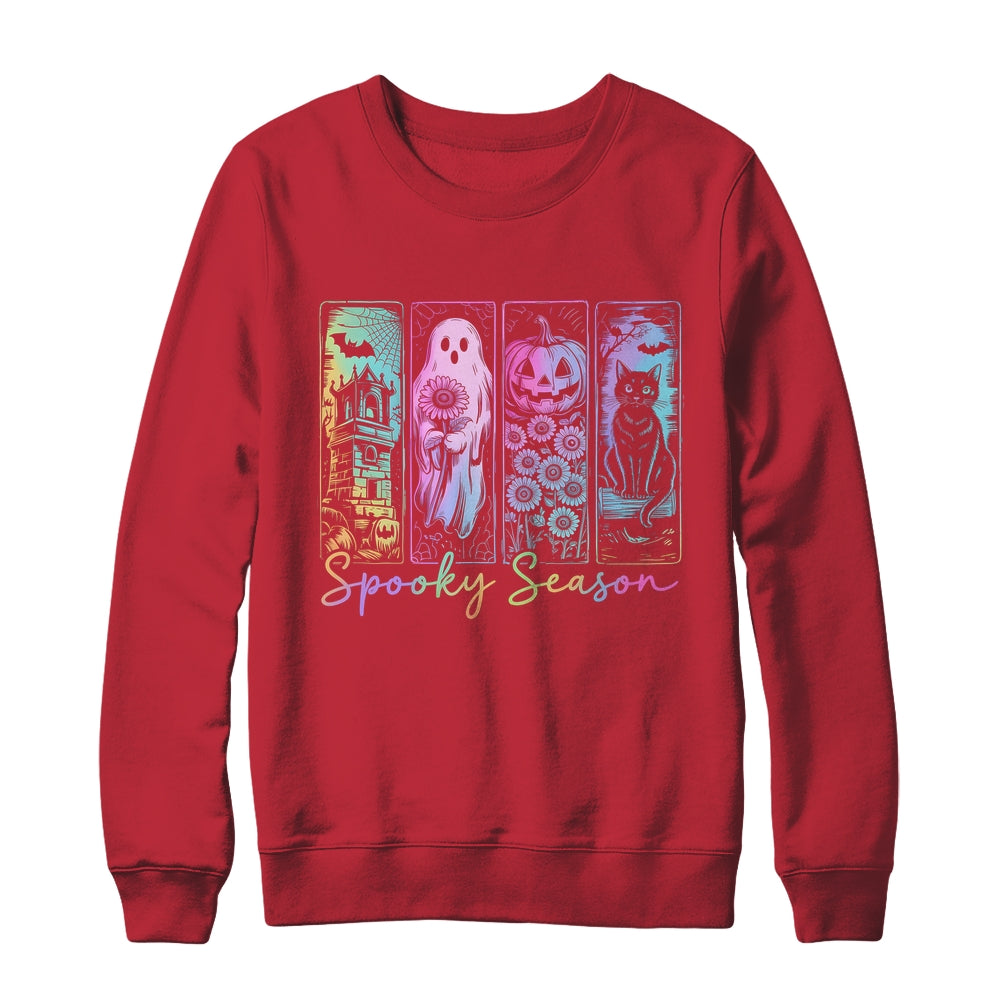 Spooky Season Vintage Halloween Ghost Cat Horror Movie Women Shirt & Sweatshirt | teecentury