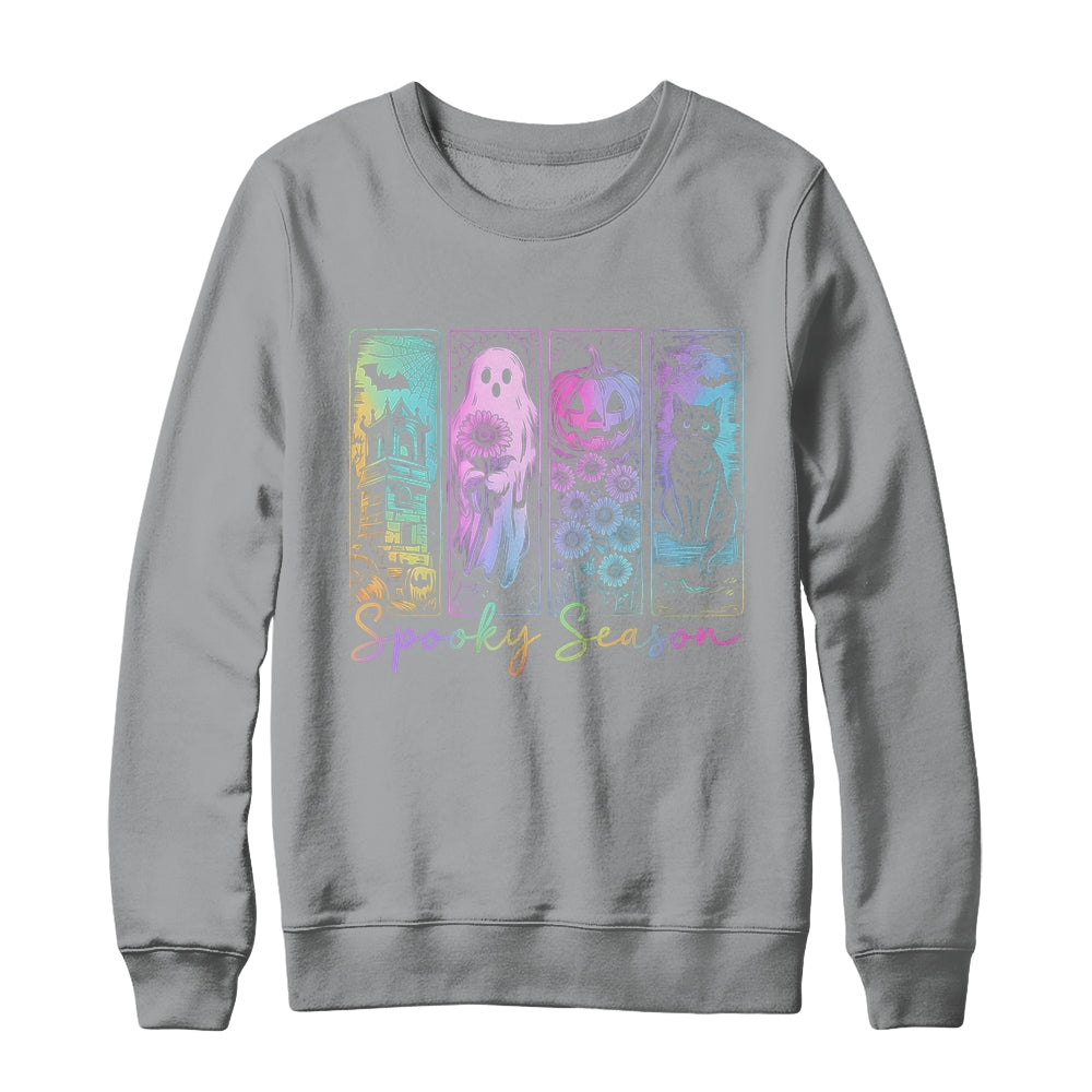 Spooky Season Vintage Halloween Ghost Cat Horror Movie Women Shirt & Sweatshirt | teecentury
