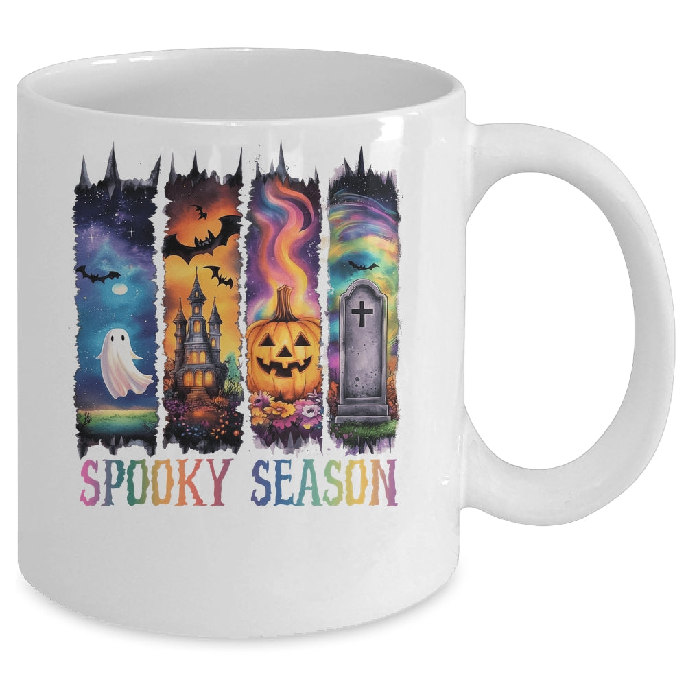 Spooky Season Vintage Halloween Ghost Coquette Fall Pumpkin Mug | teecentury