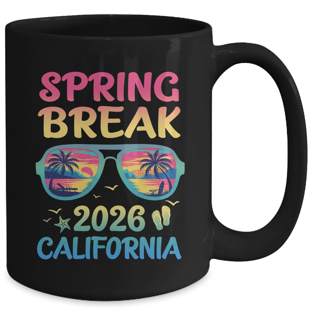 Spring Break California 2026 Vacation Trip Sunglasses Mug | teecentury