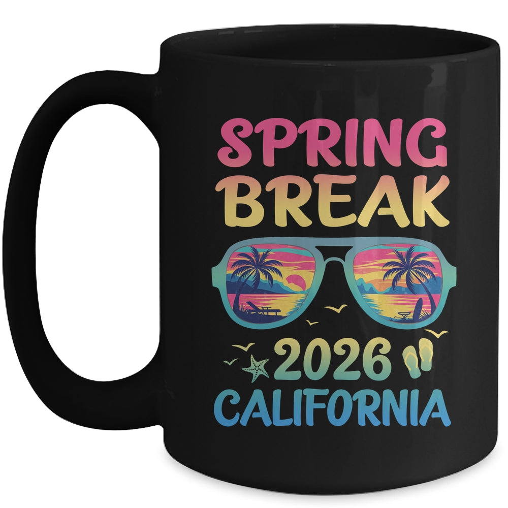 Spring Break California 2026 Vacation Trip Sunglasses Mug | teecentury