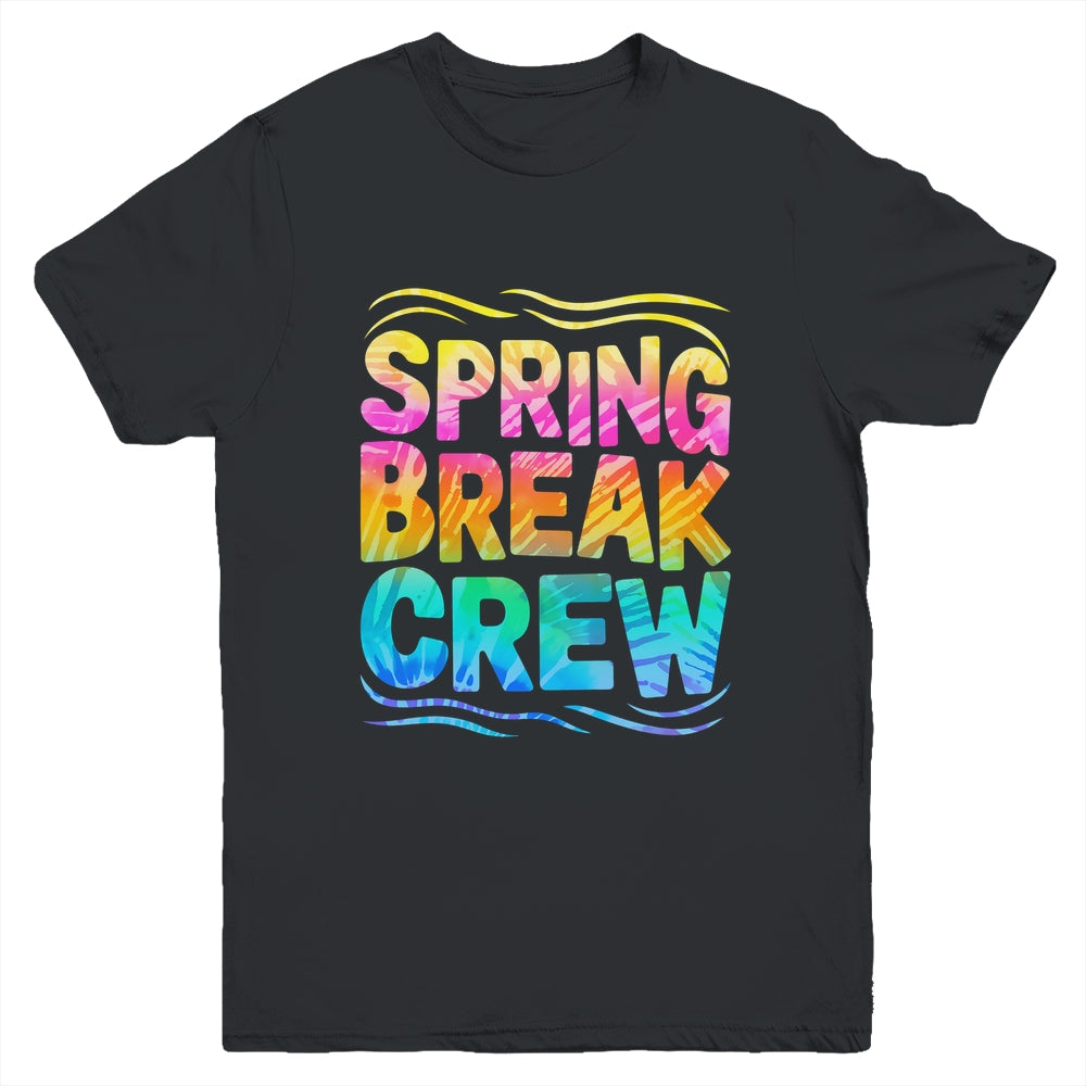 Spring Break Crew Retro Groovy 2025 Kids Boys Girls Youth Shirt | teecentury
