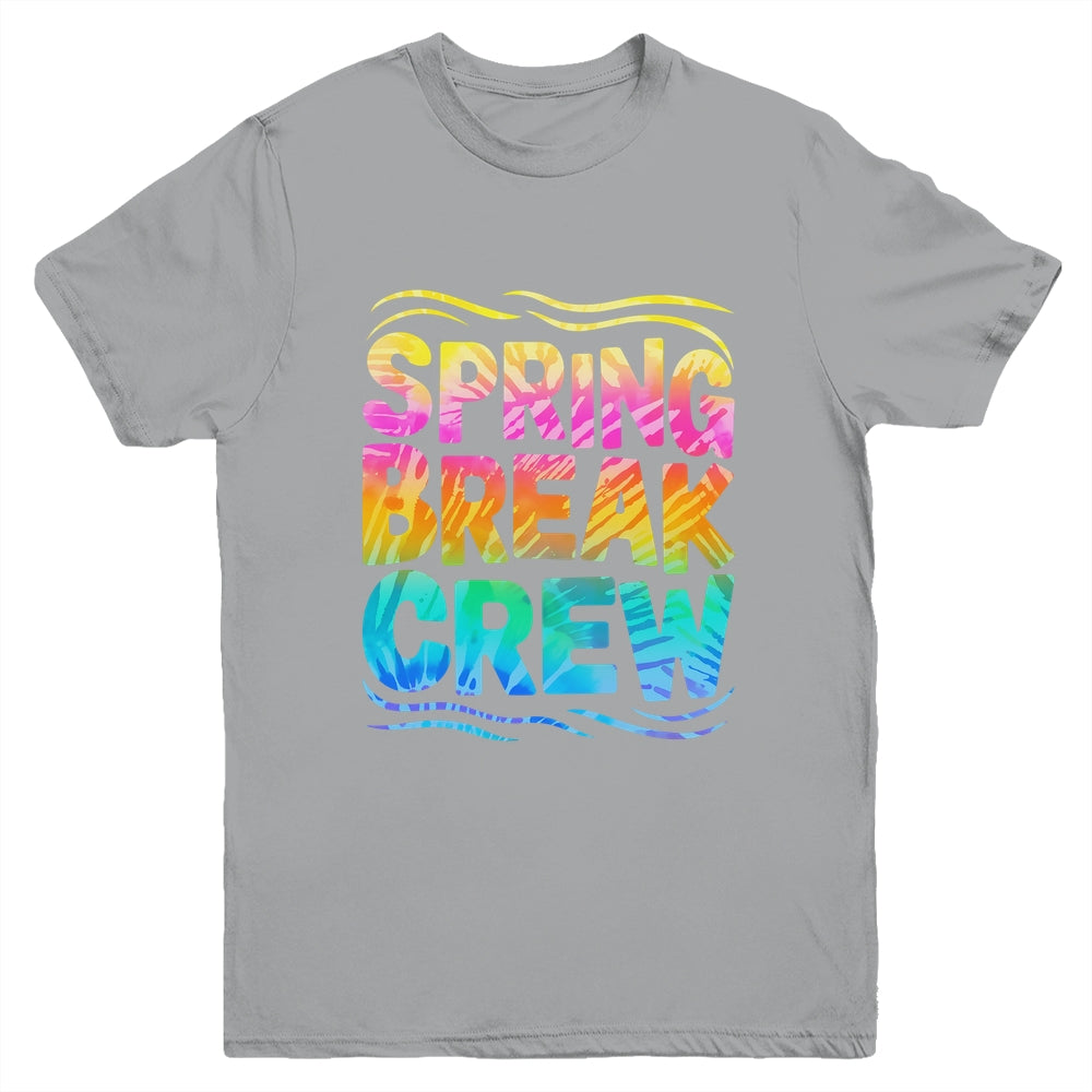 Spring Break Crew Retro Groovy 2025 Kids Boys Girls Youth Shirt | teecentury