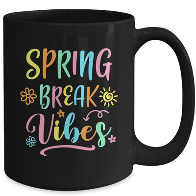 Spring Break Vibes Funny Spring Break Teacher Floral Pattern Mug | teecentury