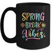 Spring Break Vibes Funny Spring Break Teacher Floral Pattern Mug | teecentury