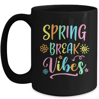 Spring Break Vibes Funny Spring Break Teacher Floral Pattern Mug | teecentury