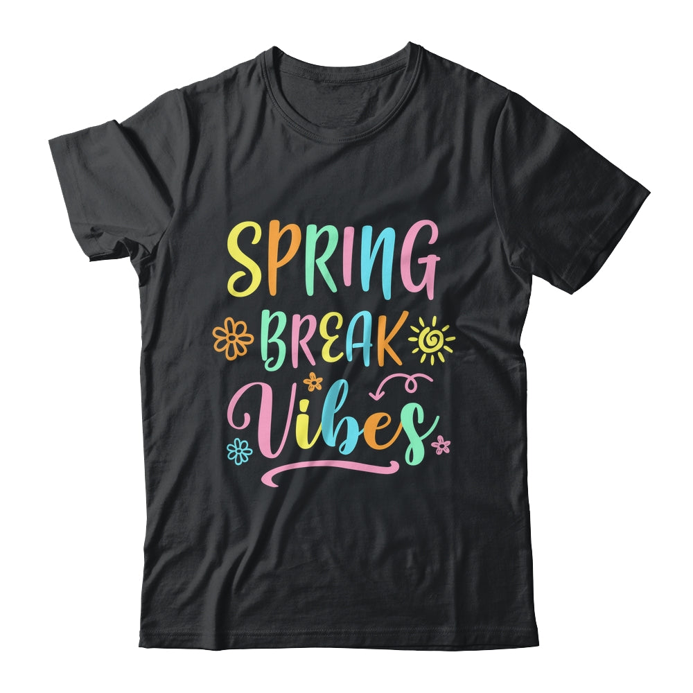 Spring Break Vibes Funny Spring Break Teacher Floral Pattern Shirt & Tank Top | teecentury