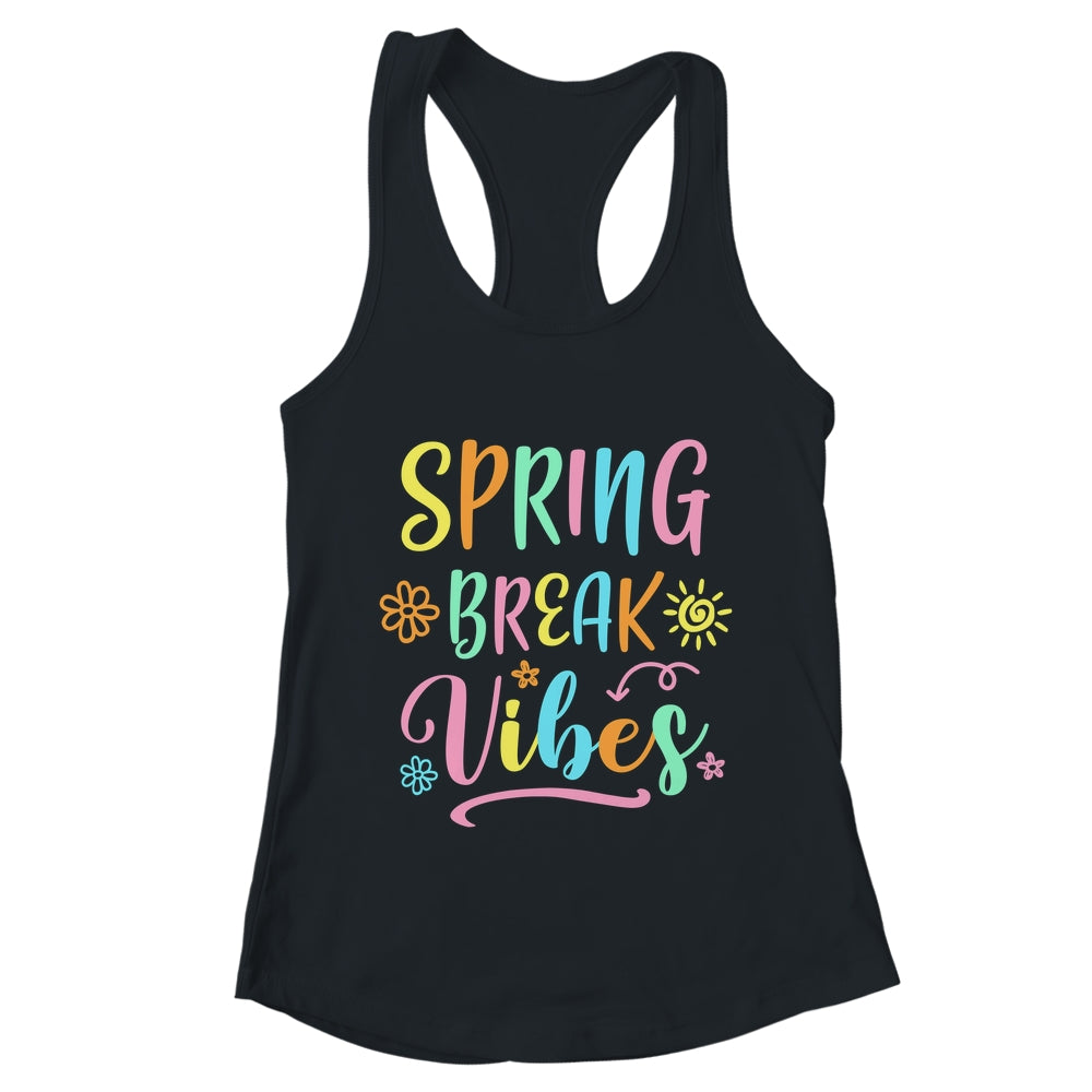 Spring Break Vibes Funny Spring Break Teacher Floral Pattern Shirt & Tank Top | teecentury