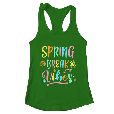 Spring Break Vibes Funny Spring Break Teacher Floral Pattern Shirt & Tank Top | teecentury