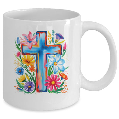 Spring Floral Cross Faith Jesus Christian Easter Faith Women Mug | teecentury