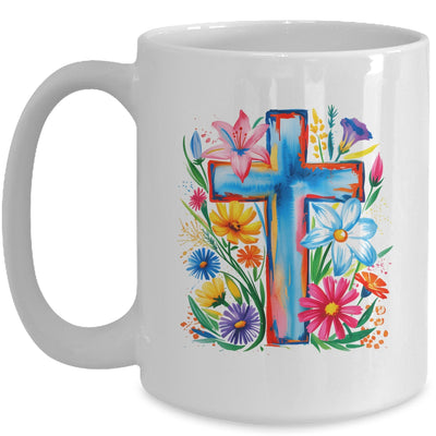 Spring Floral Cross Faith Jesus Christian Easter Faith Women Mug | teecentury