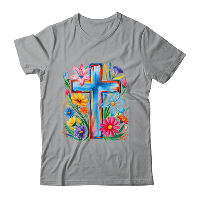 Spring Floral Cross Faith Jesus Christian Easter Faith Women Shirt & Hoodie | teecentury