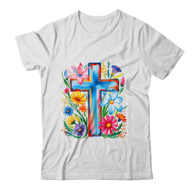 Spring Floral Cross Faith Jesus Christian Easter Faith Women Shirt & Hoodie | teecentury