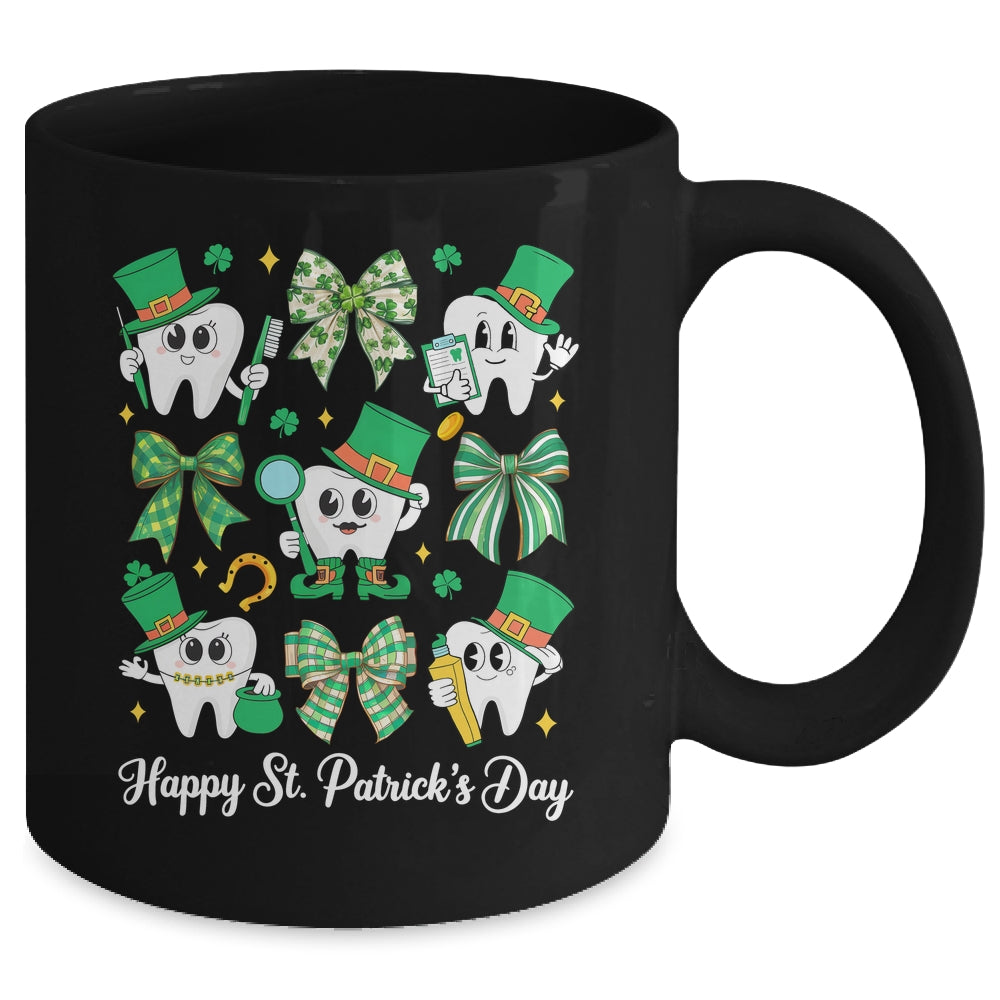 St Patrick Dentist Dental Assistant Teeth Irish Coquette Bow Mug | teecentury