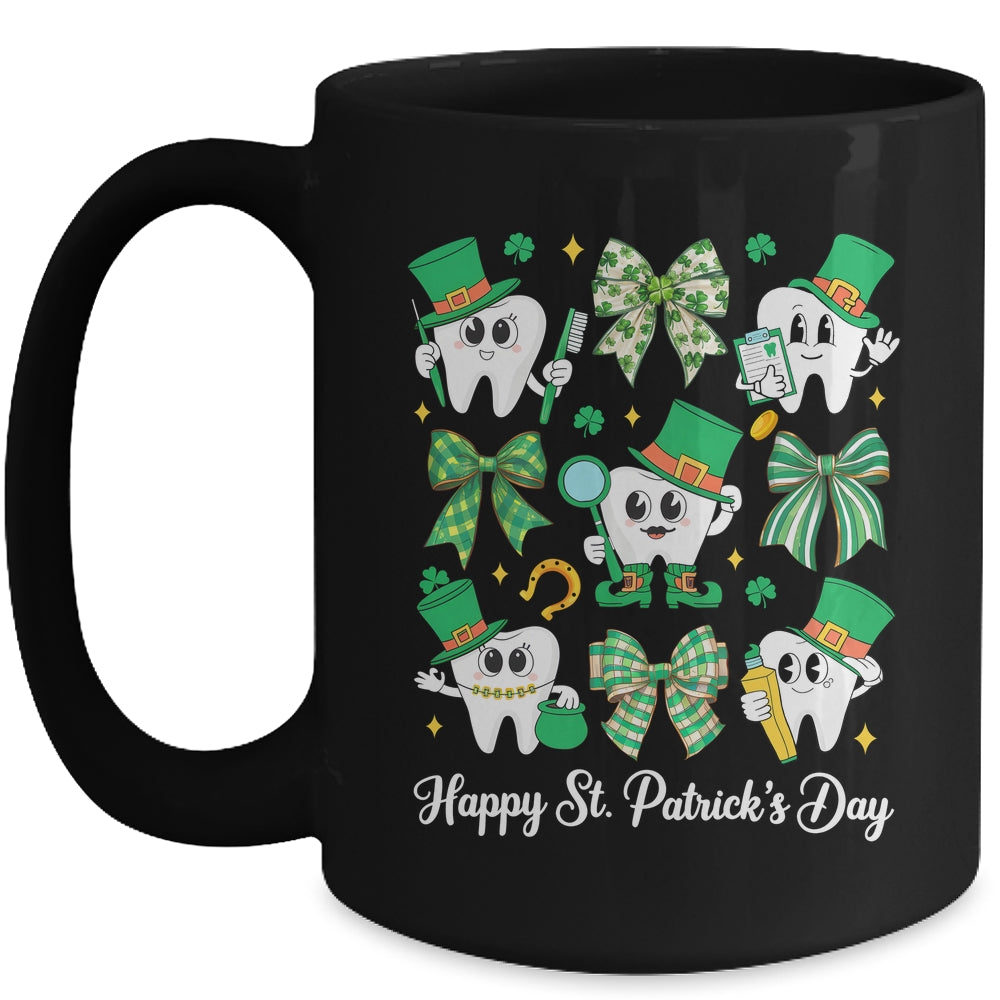 St Patrick Dentist Dental Assistant Teeth Irish Coquette Bow Mug | teecentury