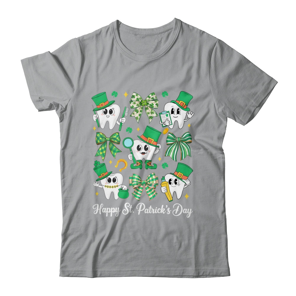 St Patrick Dentist Dental Assistant Teeth Irish Coquette Bow Shirt & Sweatshirt | teecentury
