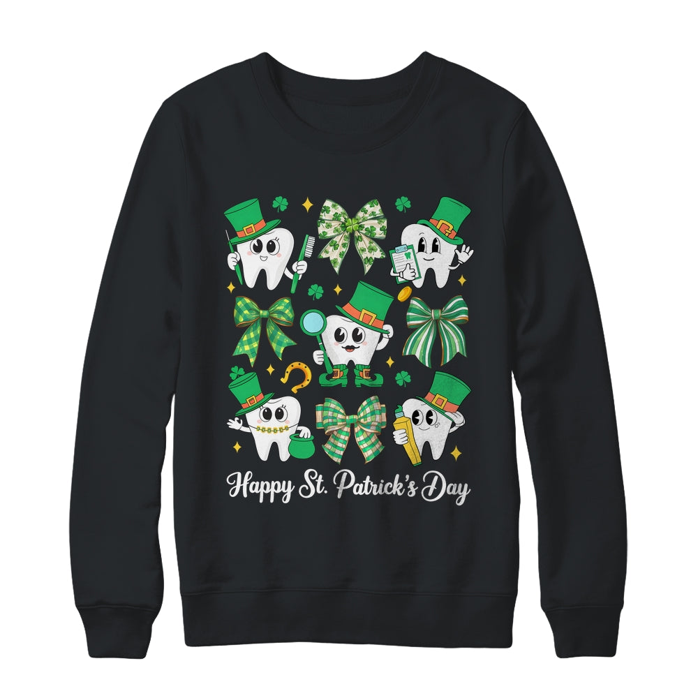 St Patrick Dentist Dental Assistant Teeth Irish Coquette Bow Shirt & Sweatshirt | teecentury