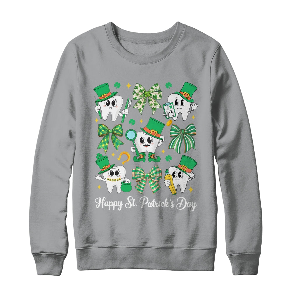 St Patrick Dentist Dental Assistant Teeth Irish Coquette Bow Shirt & Sweatshirt | teecentury