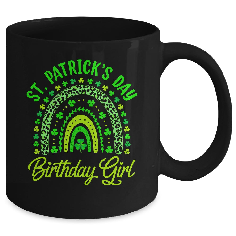 St Patrick's Day Birthday Girl Fun Green Shamrock Rainbow Mug | teecentury