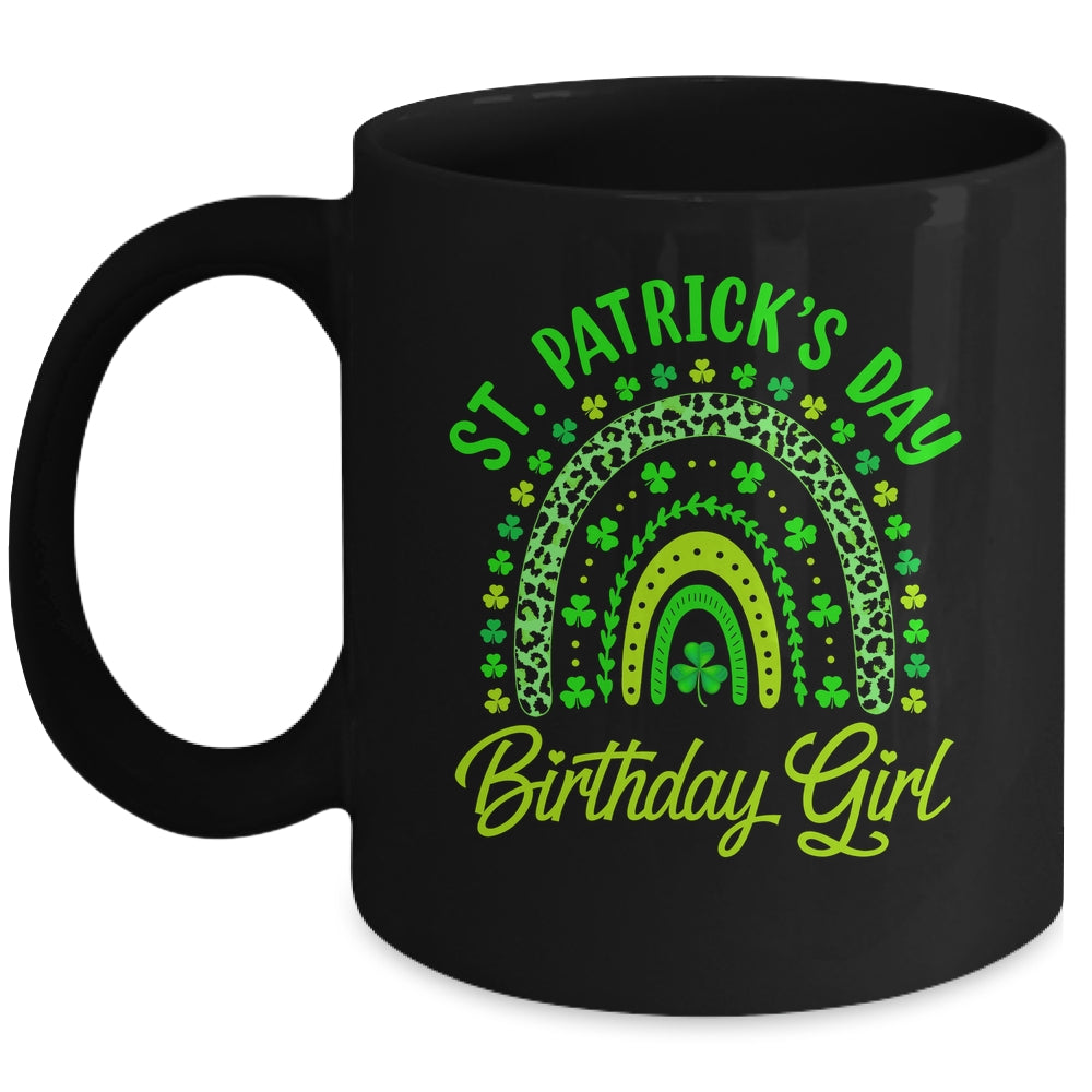 St Patrick's Day Birthday Girl Fun Green Shamrock Rainbow Mug | teecentury