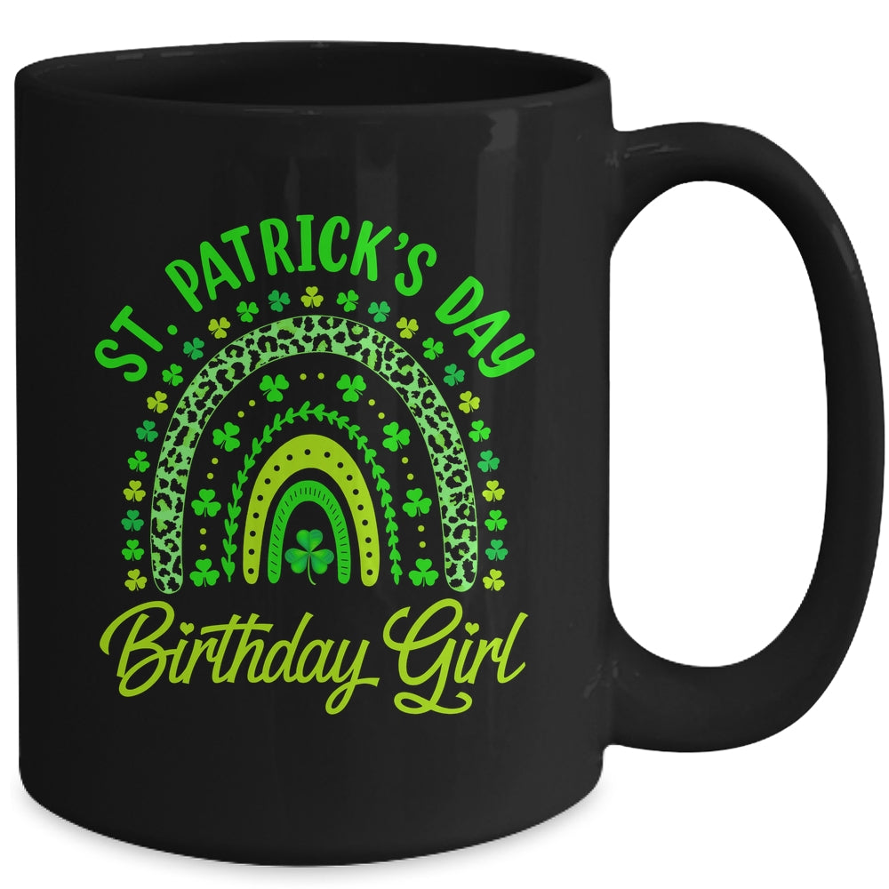 St Patrick's Day Birthday Girl Fun Green Shamrock Rainbow Mug | teecentury