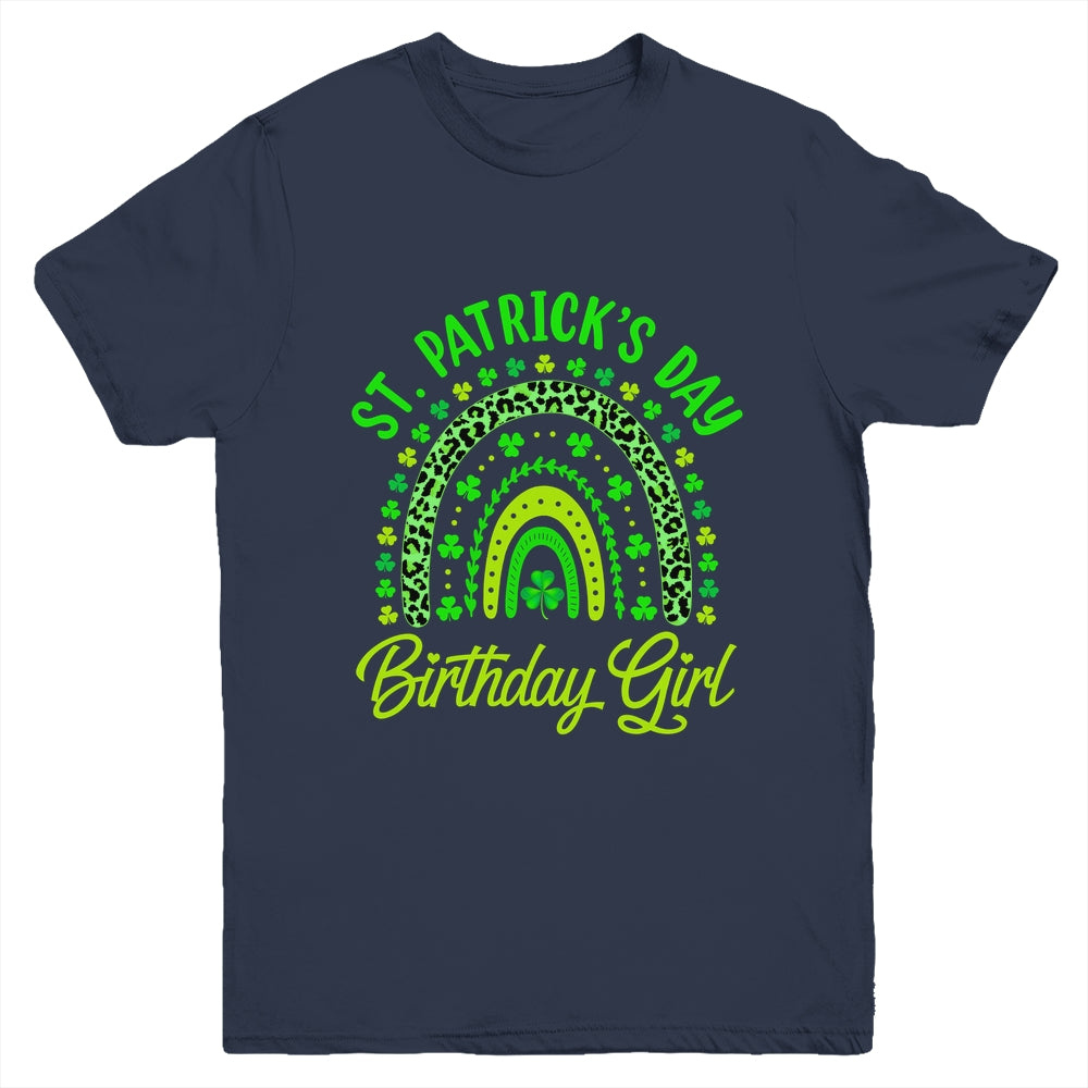 St Patrick's Day Birthday Girl Fun Green Shamrock Rainbow Youth Shirt | teecentury
