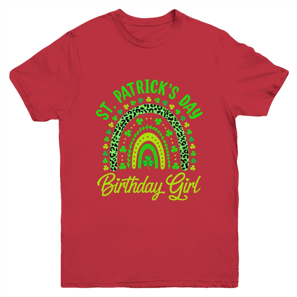 St Patrick's Day Birthday Girl Fun Green Shamrock Rainbow Youth Shirt | teecentury