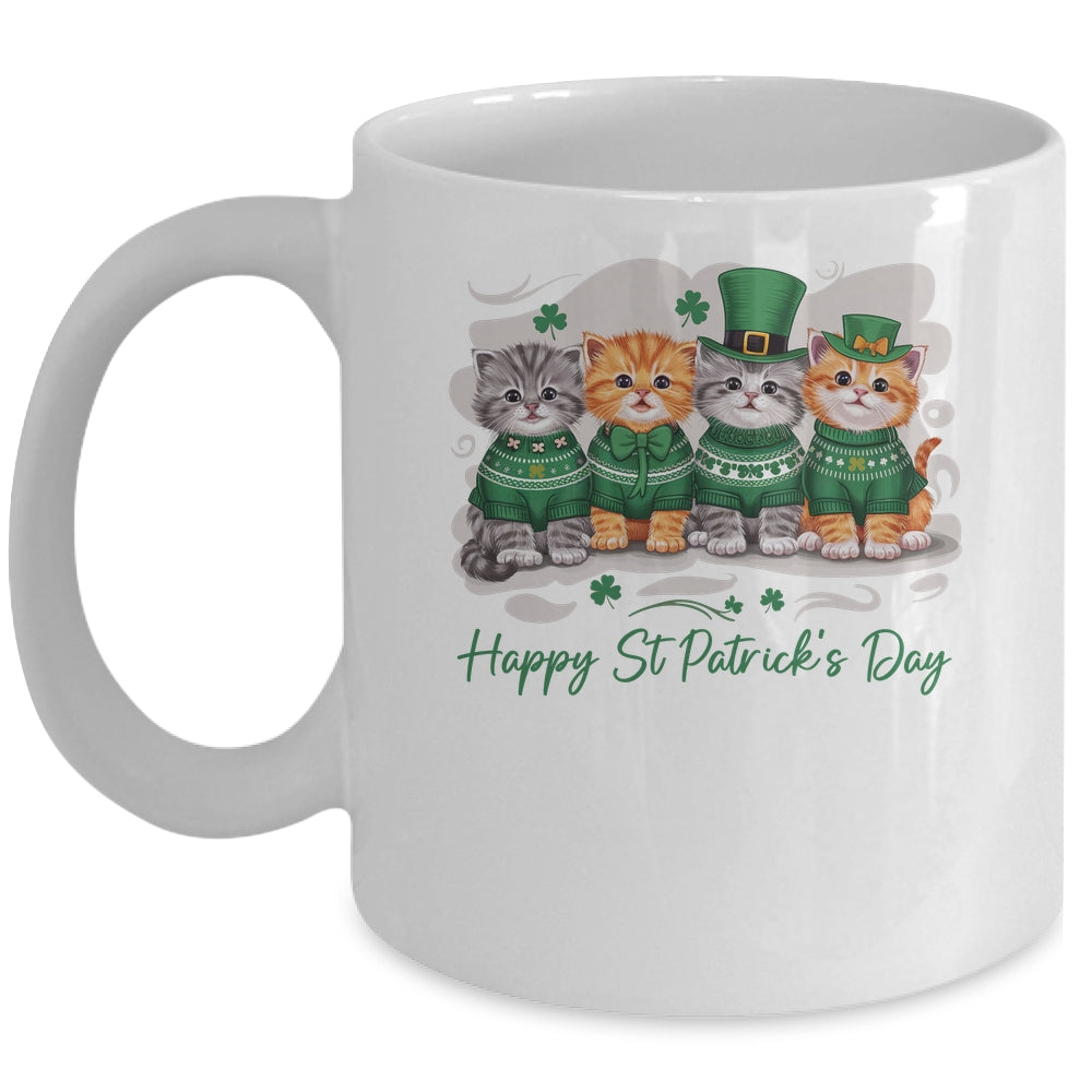 St Patrick's Day Cats Lucky Cat Festive Irish Cute Shamrocks Mug | teecentury