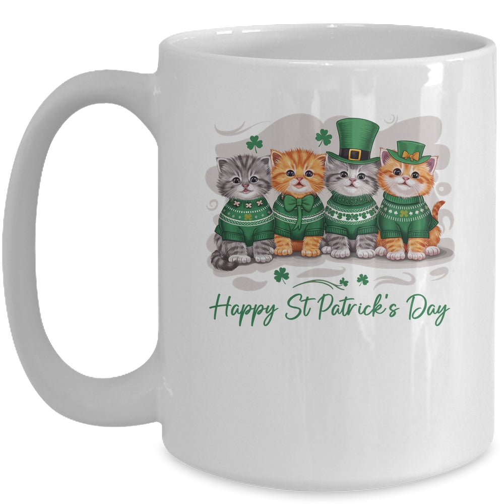 St Patrick's Day Cats Lucky Cat Festive Irish Cute Shamrocks Mug | teecentury