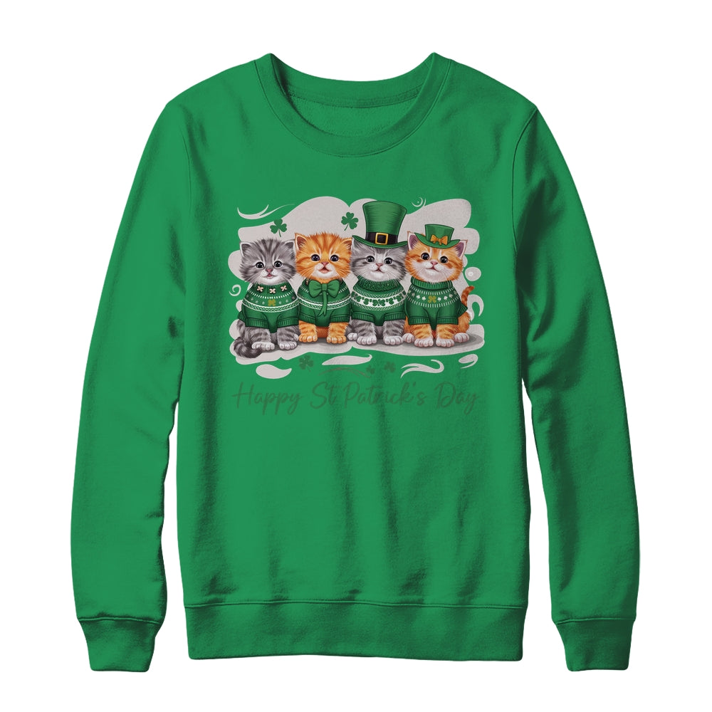 St Patrick's Day Cats Lucky Cat Festive Irish Cute Shamrocks Shirt & Sweatshirt | teecentury