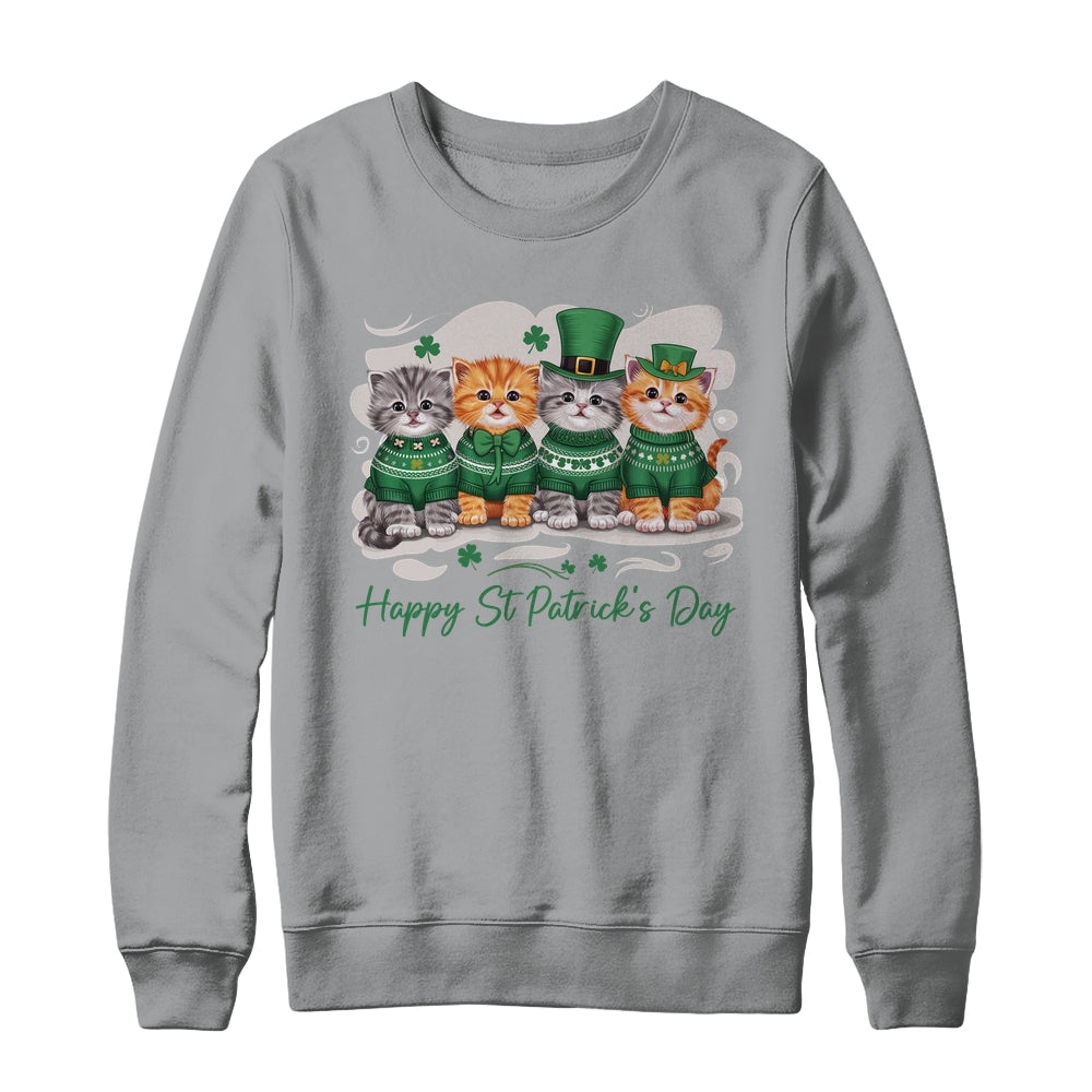 St Patrick's Day Cats Lucky Cat Festive Irish Cute Shamrocks Shirt & Sweatshirt | teecentury
