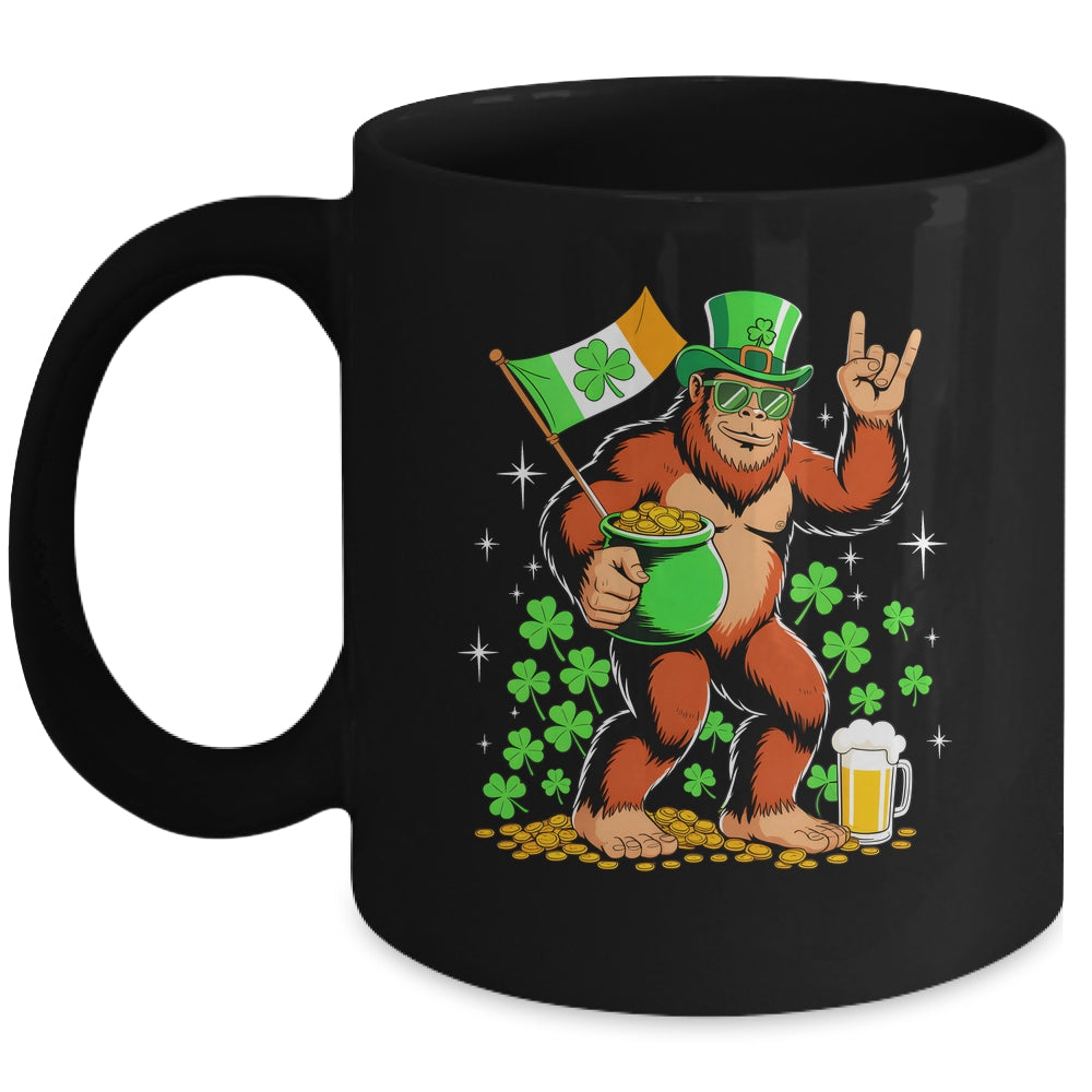 St Patricks Day Bigfoot Sasquatch Shamrock Men Women Kids Mug | teecentury