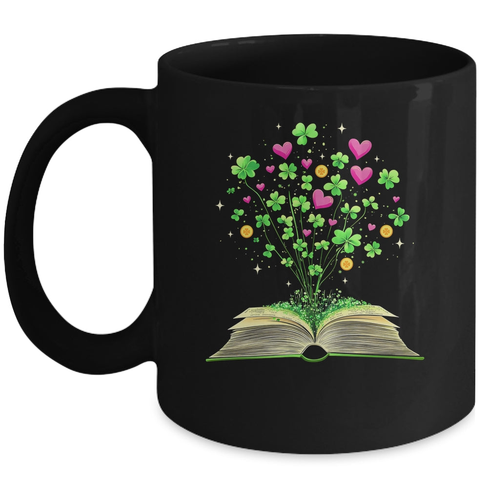 St Patricks Day Book Lover Librarian Shamrock Author Teacher Mug | teecentury