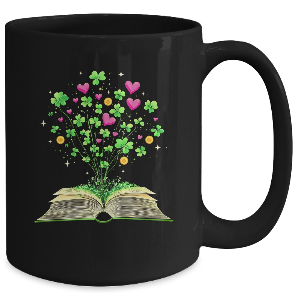 St Patricks Day Book Lover Librarian Shamrock Author Teacher Mug | teecentury